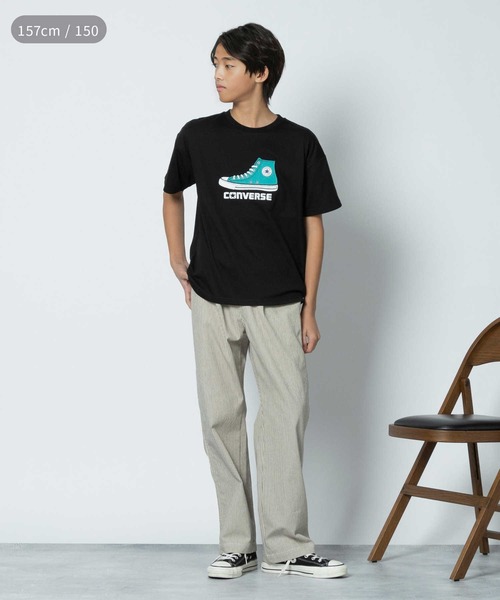 CONVERSE(コンバース)の「【CONVERSE】シューズ刺繍 Tシャツ(Tシャツ/カットソー・キッズ・ブラック/オフホワイト/グリーン・120/130/140/150/160)」の5枚目の写真