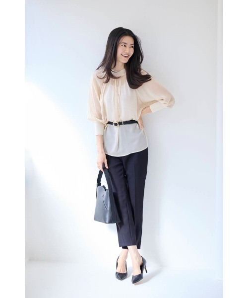 M.deux(エムドゥ)の「リボン付きプレスパンツ(その他パンツ・レディース・ブラック/ベージュ・SMALL/MEDIUM)」の1枚目の写真