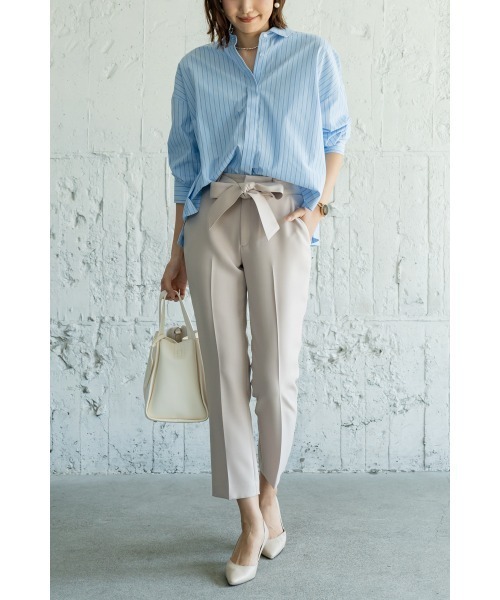 M.deux(エムドゥ)の「リボン付きプレスパンツ(その他パンツ・レディース・ブラック/ベージュ・SMALL/MEDIUM)」の3枚目の写真