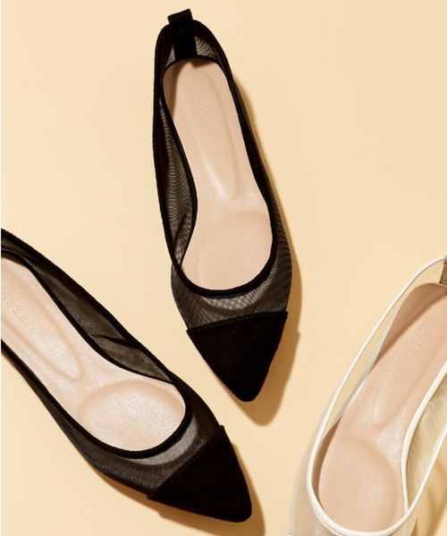 BARNYARDSTORM（バンヤードストーム）の「Mazell / メッシュフラットパンプス（パンプス・レディース・ブラック/クリーム・38/39/35/36/37）」の3枚目の写真