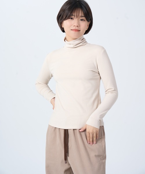 ROCOCO(ロココ)の「ソフトタッチタートルカットソー(Tシャツ/カットソー・レディース・クリーム/ブラック/ベージュ/オレンジ・M~L)」の21枚目の写真