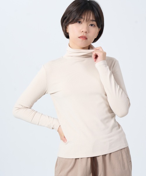 ROCOCO(ロココ)の「ソフトタッチタートルカットソー(Tシャツ/カットソー・レディース・クリーム/ブラック/ベージュ/オレンジ・M~L)」の10枚目の写真