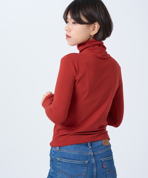 ROCOCO(ロココ)の「ソフトタッチタートルカットソー(Tシャツ/カットソー・レディース・クリーム/ブラック/ベージュ/オレンジ・M~L)」の13枚目の写真