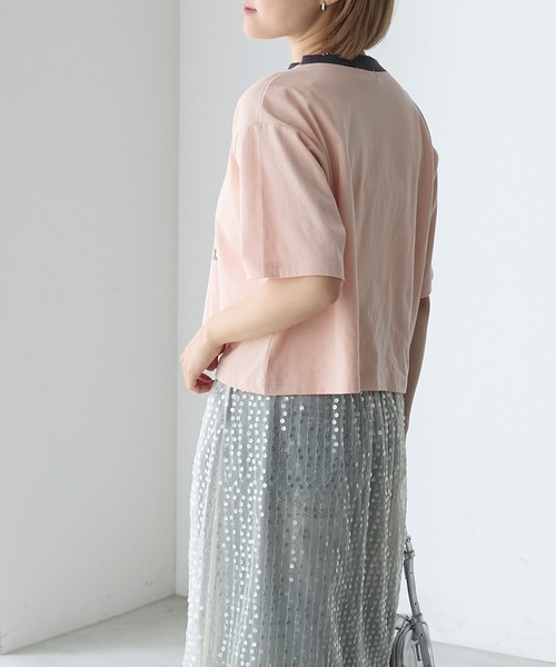 forksy.(フォルクシー)の「【forksy.】ローズデザインリンガークロップドTシャツ(Tシャツ/カットソー・レディース・アイボリー/コーラル/スミクロ・FREE)」の15枚目の写真