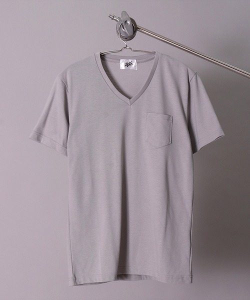 Vネックぽったりポケカットソー セール】(BB)【ユニセックス】胸ポケット Vネック Tシャツ（T