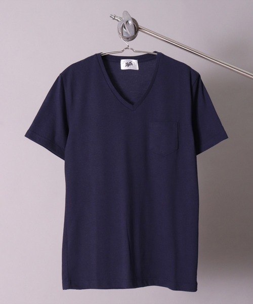 theory黒 ゆるVネック 半袖 Tシャツ 胸ポケット付き