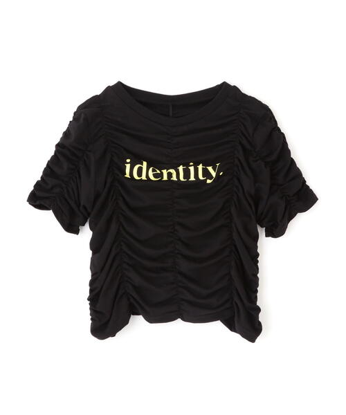 FREE'S MART（フリーズマート）の「◆シャーリングロゴプリントコンパクトＴシャツ（Tシャツ/カットソー・レディース・ブラック/ホワイト/イエロー・FREE）」の4枚目の写真