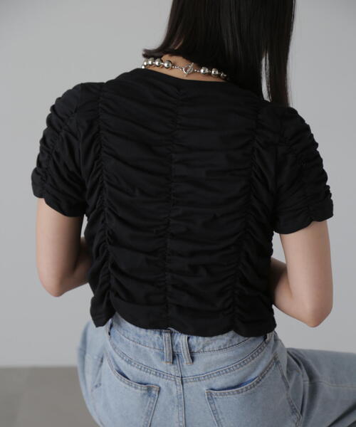 FREE'S MART（フリーズマート）の「◆シャーリングロゴプリントコンパクトＴシャツ（Tシャツ/カットソー・レディース・ブラック/ホワイト/イエロー・FREE）」の10枚目の写真