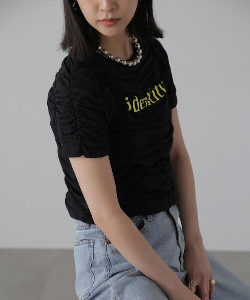 FREE'S MART（フリーズマート）の「◆シャーリングロゴプリントコンパクトＴシャツ（Tシャツ/カットソー・レディース・ブラック/ホワイト/イエロー・FREE）」の11枚目の写真