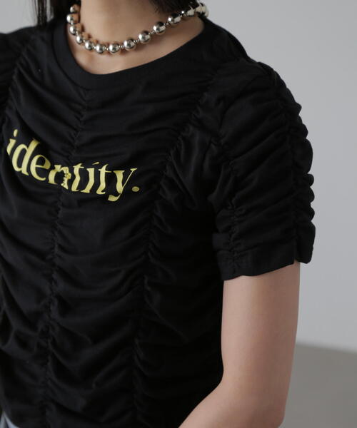 FREE'S MART（フリーズマート）の「◆シャーリングロゴプリントコンパクトＴシャツ（Tシャツ/カットソー・レディース・ブラック/ホワイト/イエロー・FREE）」の12枚目の写真