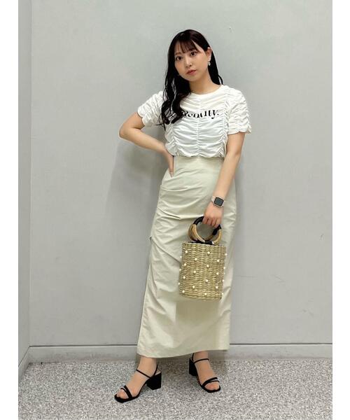 FREE'S MART（フリーズマート）の「◆シャーリングロゴプリントコンパクトＴシャツ（Tシャツ/カットソー・レディース・ブラック/ホワイト/イエロー・FREE）」の20枚目の写真