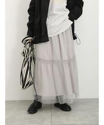 Samansa Mos2 blue | ◎チュールスカート(スカート)