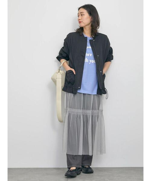 Samansa Mos2 blue（サマンサモスモスブルー）の「◎チュールスカート（スカート・レディース・キナリ/ブラック/グレー・F）」の5枚目の写真