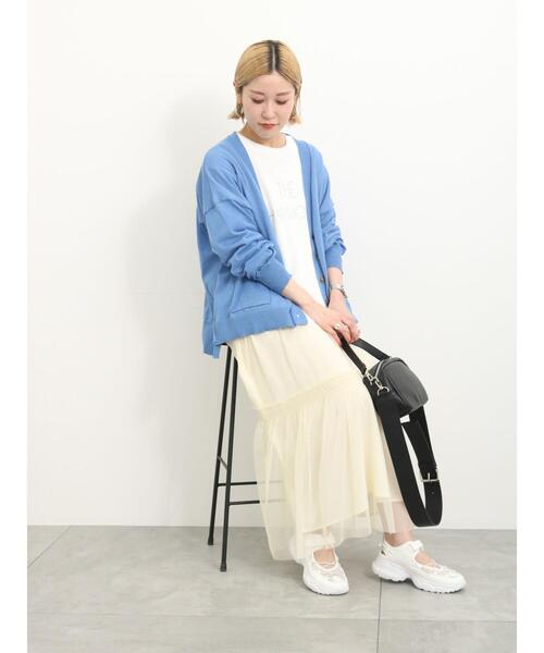 Samansa Mos2 blue（サマンサモスモスブルー）の「◎チュールスカート（スカート・レディース・キナリ/ブラック/グレー・F）」の17枚目の写真