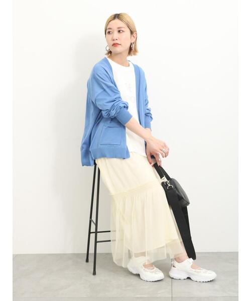 Samansa Mos2 blue（サマンサモスモスブルー）の「◎チュールスカート（スカート・レディース・キナリ/ブラック/グレー・F）」の18枚目の写真