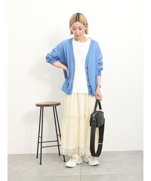 Samansa Mos2 blue（サマンサモスモスブルー）の「◎チュールスカート（スカート・レディース・キナリ/ブラック/グレー・F）」の20枚目の写真