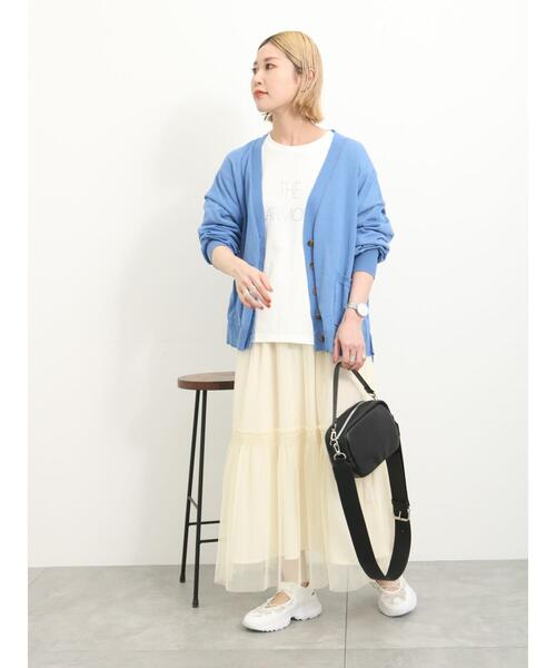 Samansa Mos2 blue（サマンサモスモスブルー）の「◎チュールスカート（スカート・レディース・キナリ/ブラック/グレー・F）」の21枚目の写真