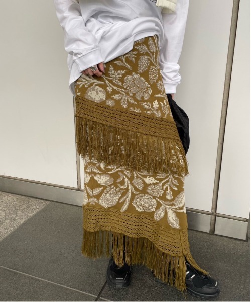 AMERI RUG JACQUARD KNIT SKIRT