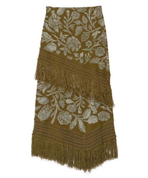 Ameri(アメリ)の「RUG JACQUARD KNIT SKIRT(スカート・レディース・カーキ/ブラック/ターコイズブルー・MEDIUM/SMALL)」の6枚目の写真