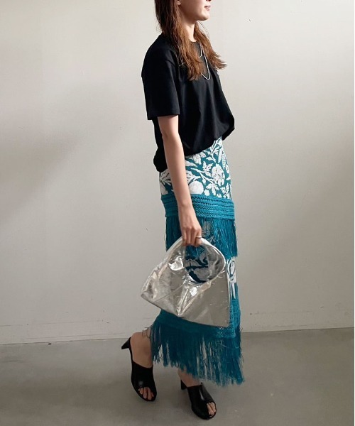 AMERI】RUG JACQUARD KNIT SKIRT