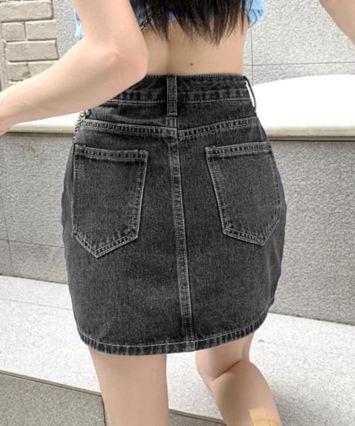 MASHIRO（マシロ）の「【MASHIRO】デニムAラインミニスカート
