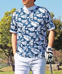 TopIsm（トップイズム）の「ゴルフウェア 総柄 ドライメッシュ モックネックシャツ 半袖 ポロシャツ メンズ（ゴルフグッズ）」