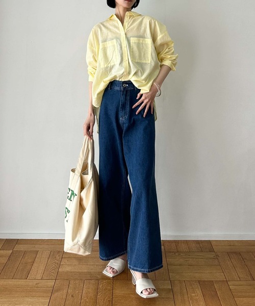 Doux archives（ドゥアルシーヴ）の「コットンリネンシャツ（シャツ/ブラウス・レディース・ブラック/オフホワイト/レモンイエロー/ピンク・FREE）」の20枚目の写真