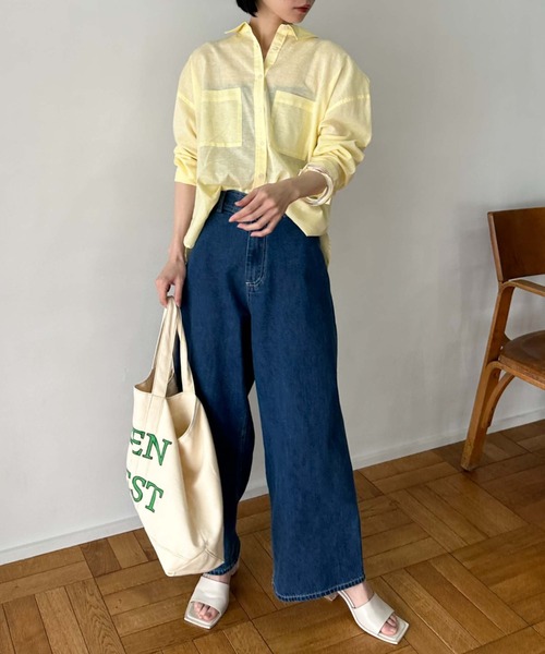 Doux archives（ドゥアルシーヴ）の「コットンリネンシャツ（シャツ/ブラウス・レディース・ブラック/オフホワイト/レモンイエロー/ピンク・FREE）」の22枚目の写真