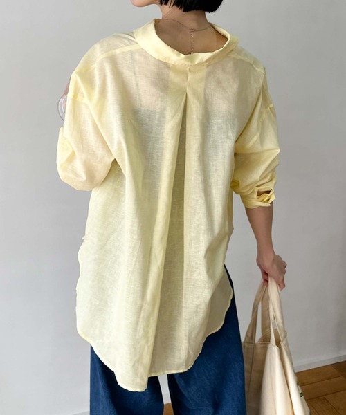 Doux archives（ドゥアルシーヴ）の「コットンリネンシャツ（シャツ/ブラウス・レディース・ブラック/オフホワイト/レモンイエロー/ピンク・FREE）」の16枚目の写真