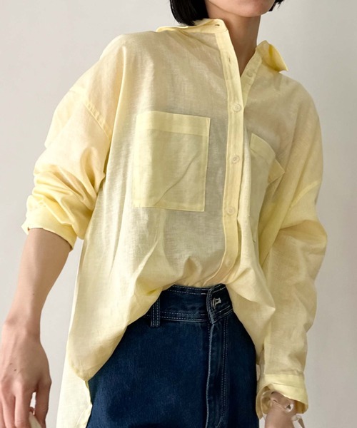 Doux archives（ドゥアルシーヴ）の「コットンリネンシャツ（シャツ/ブラウス・レディース・ブラック/オフホワイト/レモンイエロー/ピンク・FREE）」の17枚目の写真
