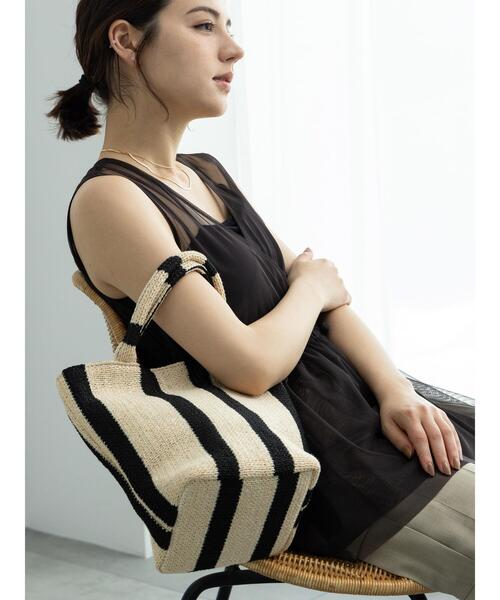 Te chichi（テチチ）の「ストライプシートトートバッグ(小)（ハンドバッグ・レディース・ベージュ・F）」の3枚目の写真