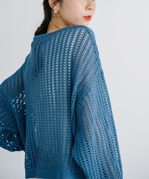 refinedworks(リファインドワークス)の「【refinedworks】今シーズンの主役!メッシュニットプルオーバー(ニット/セーター・レディース・ブルー/グレー/ホワイト・FREE)」の16枚目の写真