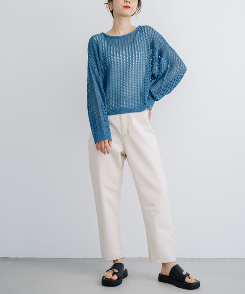 refinedworks(リファインドワークス)の「【refinedworks】今シーズンの主役!メッシュニットプルオーバー(ニット/セーター・レディース・ブルー/グレー/ホワイト・FREE)」の17枚目の写真