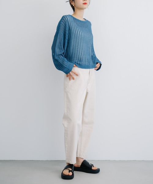 refinedworks(リファインドワークス)の「【refinedworks】今シーズンの主役!メッシュニットプルオーバー(ニット/セーター・レディース・ブルー/グレー/ホワイト・FREE)」の18枚目の写真