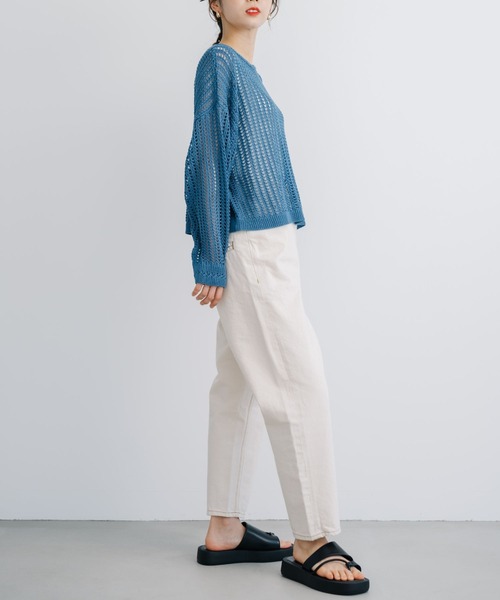 refinedworks(リファインドワークス)の「【refinedworks】今シーズンの主役!メッシュニットプルオーバー(ニット/セーター・レディース・ブルー/グレー/ホワイト・FREE)」の19枚目の写真