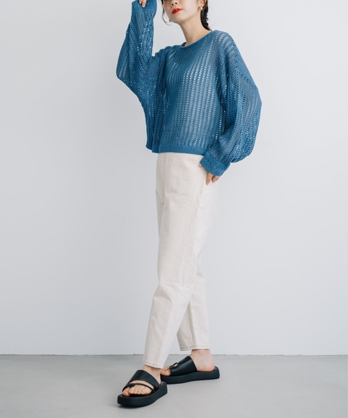 refinedworks(リファインドワークス)の「【refinedworks】今シーズンの主役!メッシュニットプルオーバー(ニット/セーター・レディース・ブルー/グレー/ホワイト・FREE)」の20枚目の写真