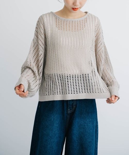 refinedworks(リファインドワークス)の「【refinedworks】今シーズンの主役!メッシュニットプルオーバー(ニット/セーター・レディース・ブルー/グレー/ホワイト・FREE)」の22枚目の写真