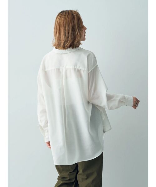 YECCA VECCA（イェッカヴェッカ）の「サイドスリットシアーシャツ（シャツ/ブラウス・レディース・チャコールグレー/アイボリー/サーモンピンク・FREE）」の22枚目の写真