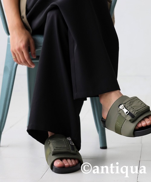 antiqua（アンティカ）の「MA-1ポケットサンダル（サンダル・メンズ・ブラック/カーキ・L/M）」の16枚目の写真