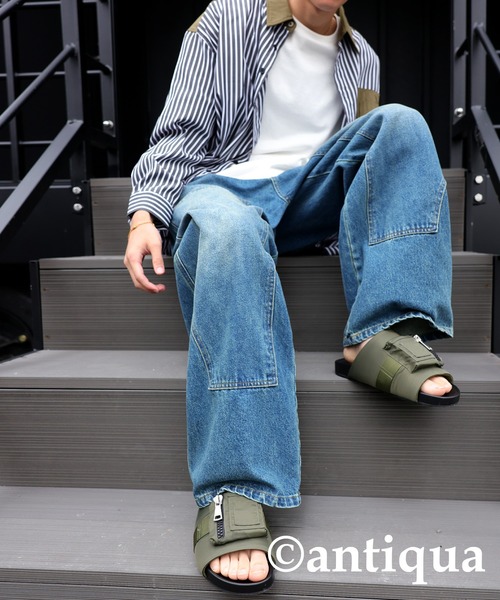 antiqua（アンティカ）の「MA-1ポケットサンダル（サンダル・メンズ・ブラック/カーキ・L/M）」の12枚目の写真