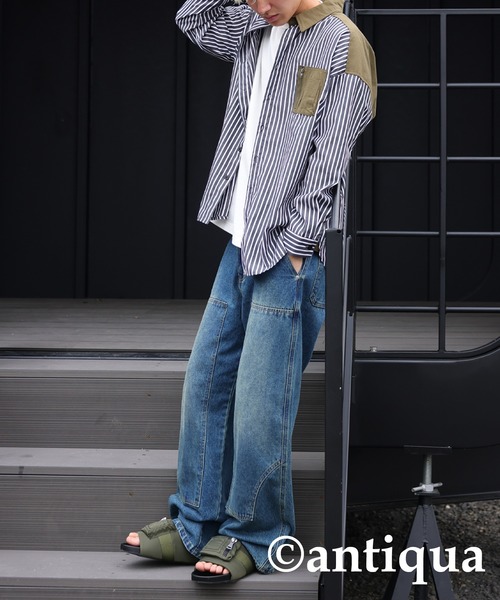 antiqua（アンティカ）の「MA-1ポケットサンダル（サンダル・メンズ・ブラック/カーキ・L/M）」の11枚目の写真