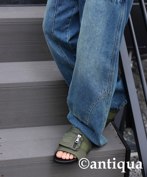 antiqua（アンティカ）の「MA-1ポケットサンダル（サンダル・メンズ・ブラック/カーキ・L/M）」の10枚目の写真
