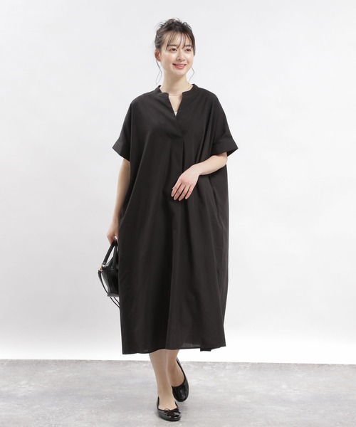 GLOBAL WORK Smile Seed Store（グローバルワーク スマイルシードストア）の「スキッパーシャツワンピース半袖/976997（シャツワンピース・レディース・ブラック/サックスブルー系/ブルー系その他2/ブルー系その他・MEDIUM/LARGE/X-LARGE/SMALL）」の2枚目の写真