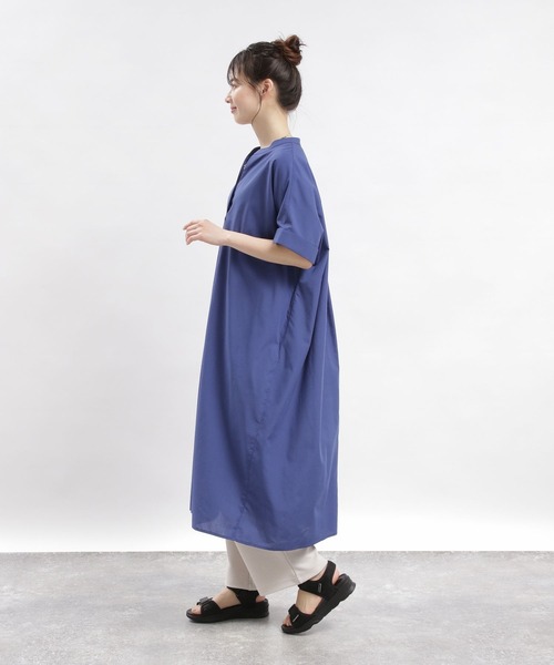 GLOBAL WORK Smile Seed Store（グローバルワーク スマイルシードストア）の「スキッパーシャツワンピース半袖/976997（シャツワンピース・レディース・ブラック/サックスブルー系/ブルー系その他2/ブルー系その他・MEDIUM/LARGE/X-LARGE/SMALL）」の9枚目の写真