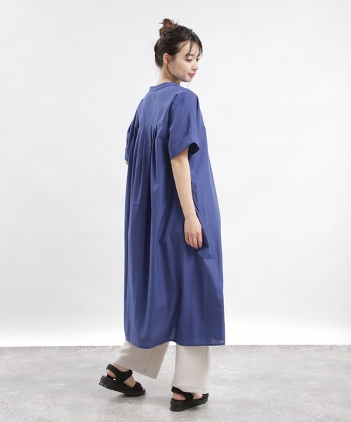 GLOBAL WORK Smile Seed Store（グローバルワーク スマイルシードストア）の「スキッパーシャツワンピース半袖/976997（シャツワンピース・レディース・ブラック/サックスブルー系/ブルー系その他2/ブルー系その他・MEDIUM/LARGE/X-LARGE/SMALL）」の10枚目の写真