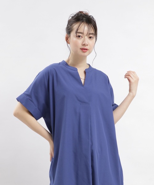 GLOBAL WORK Smile Seed Store（グローバルワーク スマイルシードストア）の「スキッパーシャツワンピース半袖/976997（シャツワンピース・レディース・ブラック/サックスブルー系/ブルー系その他2/ブルー系その他・MEDIUM/LARGE/X-LARGE/SMALL）」の11枚目の写真