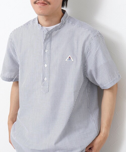 GEVACO（ゲバコ）の「【GEVACO/ゲバコ】シアーサッカープルオーバー半袖シャツ（シャツ/ブラウス・メンズ・オレンジ/サックスブルー/ブラック/ホワイト・M/L）」の3枚目の写真