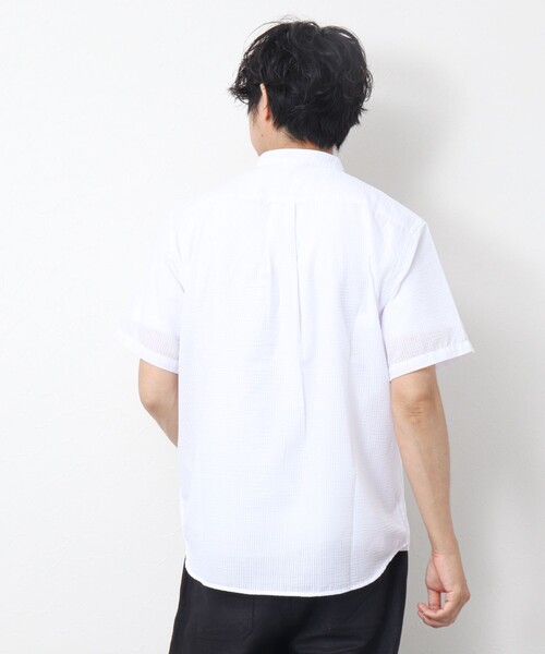 GEVACO（ゲバコ）の「【GEVACO/ゲバコ】シアーサッカープルオーバー半袖シャツ（シャツ/ブラウス・メンズ・オレンジ/サックスブルー/ブラック/ホワイト・M/L）」の9枚目の写真