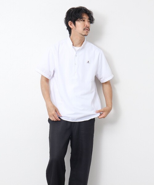 GEVACO（ゲバコ）の「【GEVACO/ゲバコ】シアーサッカープルオーバー半袖シャツ（シャツ/ブラウス・メンズ・オレンジ/サックスブルー/ブラック/ホワイト・M/L）」の10枚目の写真