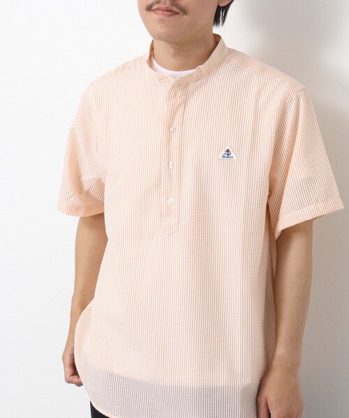 GEVACO（ゲバコ）の「【GEVACO/ゲバコ】シアーサッカープルオーバー半袖シャツ（シャツ/ブラウス・メンズ・オレンジ/サックスブルー/ブラック/ホワイト・M/L）」の16枚目の写真